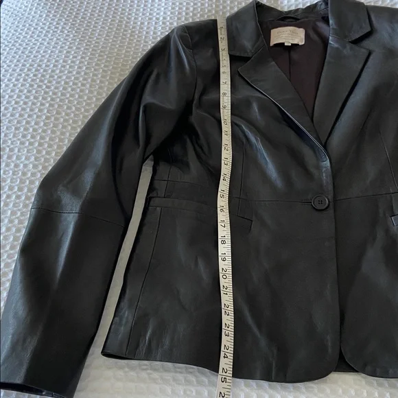 Part Two Lamb Leather Single Button Blazer - Picture 13 of 14